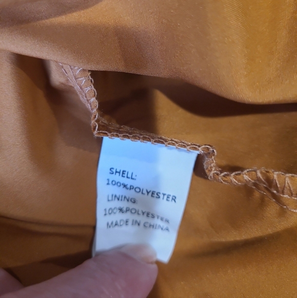 Boho midi dress Women SZ M flutter sleeve tie belt muted rust print ruffle Fall - Picture 9 of 10